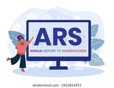 ARS - Annual Report to Shareholders acronym. business concept background. vector illustration concept with keywords and icons. lettering illustration with icons for web banner, flyer