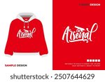 arsenal lettering art sweater design