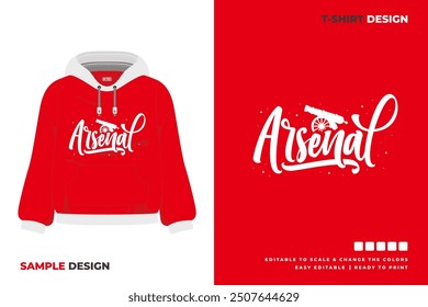 arsenal lettering art sweater design