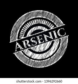 Arsenic chalk emblem written on a blackboard. Vector Illustration. Detailed.