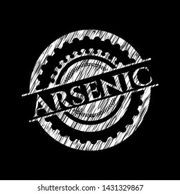 Arsenic chalk emblem written on a blackboard. Vector Illustration. Detailed.