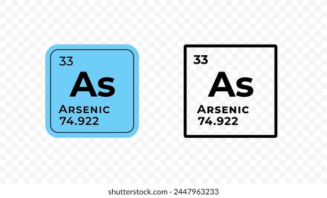 Arsénico, elemento químico del diseño del Vector de la tabla periódica