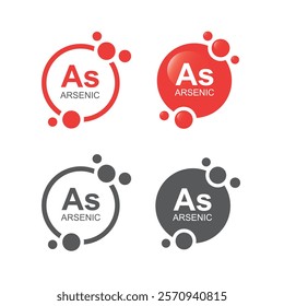 Arsenic element icon. Atomic number 33. 