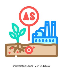 arsenic poisoning crops mining area color icon vector. arsenic poisoning crops mining area sign. isolated symbol illustration