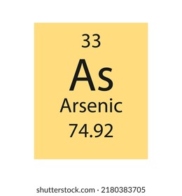 Arsenic symbol. Chemical element of the periodic table. Vector illustration.