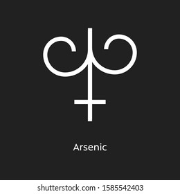 Arsenic zodiac icon vector illustration element icon, line symbols. Alchemy icon. Basic mystic elements.