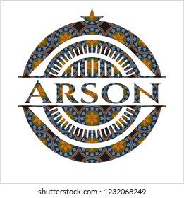 Arson arabesque emblem background. arabic decoration.