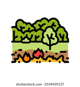 arson forest wildfire disaster color icon vector. arson forest wildfire disaster sign. isolated symbol illustration