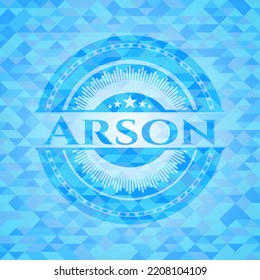 Arson light blue mosaic emblem. 