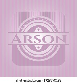 Arson realistic pink emblem. Conceptual design.