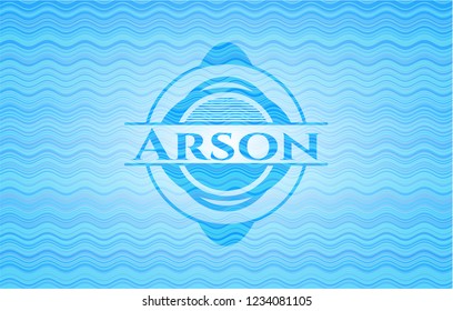 Arson water wave concept badge.