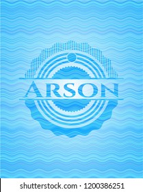 Arson water wave representation badge background.