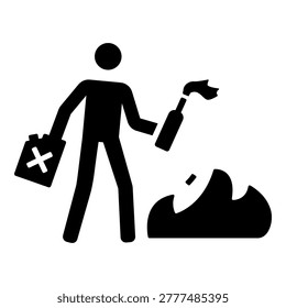 arsonist does the crime, glyph style