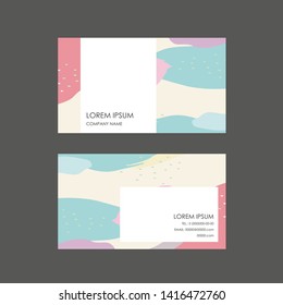 Arstract style and memphis pattern business card design, Clean visiting card, Contact card and name card design template