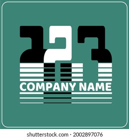 The art of 1, 2 and 3 combinations logo design with a black and white color.