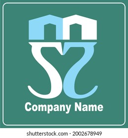 The art of 2 and 3 combinations logo design with a blue and white color.