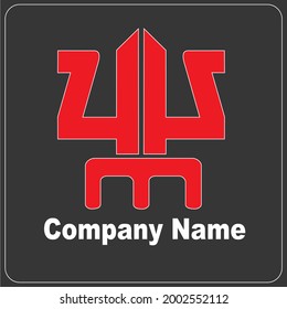 The art of  3 and 4 number combinations logo design with a red color.