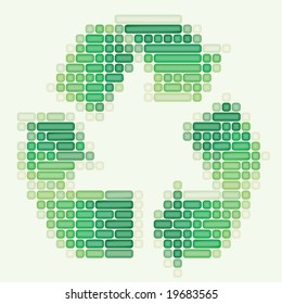 Art 3d recycle symbol on white