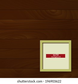 art 3d white square frame on wood background with space for text