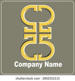 The art of  5 number combinations logo design with a gold color.