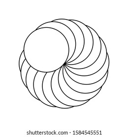 Art abstract 3 d circle vector design element, isolated on white geometric shape, futuristic formation