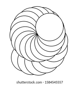 Art abstract 3 d circle vector design element, isolated on white geometric shape, futuristic formation