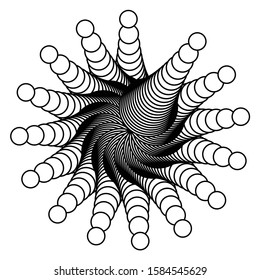 Art abstract 3 d circle vector design element, isolated on white geometric shape, futuristic formation
