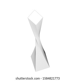 Art abstract 3 d rectangle vector design element, isolated on white geometric shape, futuristic formation