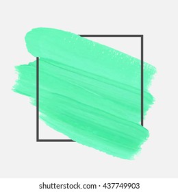 Art abstract background brush paint grunge texture design acrylic stroke poster illustration vector over square frame. Rough paper hand painted vector. Perfect design for headline and logo. 