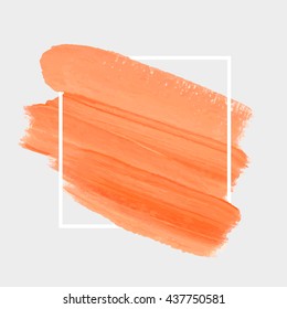 Art abstract background brush paint grunge texture design acrylic stroke poster illustration vector over square frame. Rough paper hand painted vector. Perfect design for headline and logo. 