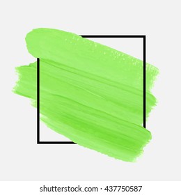 Art abstract background brush paint grunge texture design acrylic stroke poster illustration vector over square frame. Rough paper hand painted vector. Perfect design for headline and logo. 