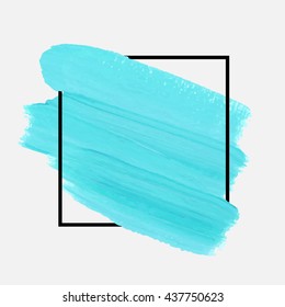 Art abstract background brush paint grunge texture design acrylic stroke poster illustration vector over square frame. Rough paper hand painted vector. Perfect design for headline and logo. 
