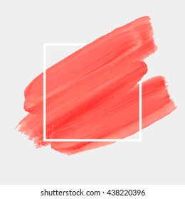 Art abstract background brush paint texture design acrylic stroke poster illustration vector over square frame. Rough paper hand painted vector. Perfect design for headline, logo and sale banner. 