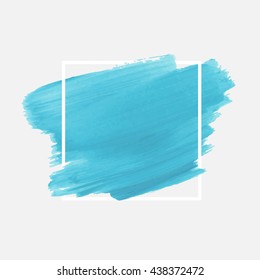 Art abstract background brush paint texture design acrylic stroke poster illustration vector over square frame. Rough paper hand painted vector. Perfect design for headline, logo and sale banner. 