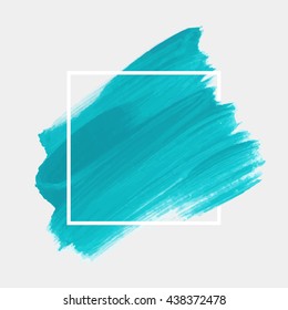 Art abstract background brush paint texture design acrylic stroke poster illustration vector over square frame. Rough paper hand painted vector. Perfect design for headline, logo and sale banner. 