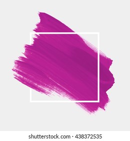 Art abstract background brush paint texture design acrylic stroke poster illustration vector over square frame. Rough paper hand painted vector. Perfect design for headline, logo and sale banner. 