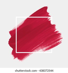 Art abstract background brush paint texture design acrylic stroke poster illustration vector over square frame. Rough paper hand painted vector. Perfect design for headline, logo and sale banner. 