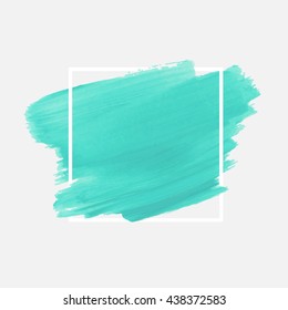 Art abstract background brush paint texture design acrylic stroke poster illustration vector over square frame. Rough paper hand painted vector. Perfect design for headline, logo and sale banner. 