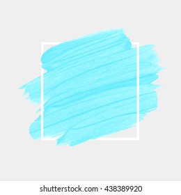 Art abstract background brush paint texture design acrylic stroke poster illustration vector over square frame. Rough paper hand painted vector. Perfect design for headline, logo and sale banner. 