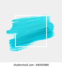 Art abstract background brush paint texture design acrylic stroke poster illustration vector over square frame. Rough paper hand painted vector. Perfect design for headline, logo and sale banner. 