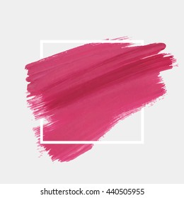 Art abstract background brush paint texture design acrylic stroke poster illustration vector over square frame. Rough paper hand painted vector. Perfect design for headline, logo and sale banner. 