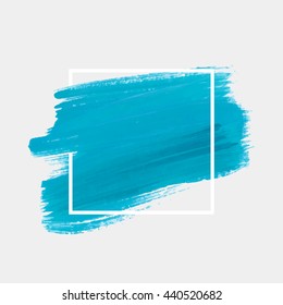 Art abstract background brush paint texture design acrylic stroke poster illustration vector over square frame. Rough paper hand painted vector. Perfect design for headline, logo and sale banner. 