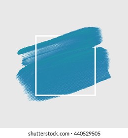 Art abstract background brush paint texture design acrylic stroke poster illustration vector over square frame. Rough paper hand painted vector. Perfect design for headline, logo and sale banner. 