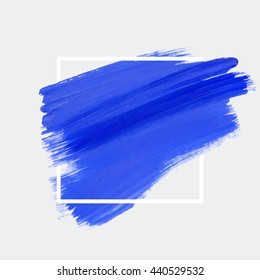 Art abstract background brush paint texture design acrylic stroke poster illustration vector over square frame. Rough paper hand painted vector. Perfect design for headline, logo and sale banner. 