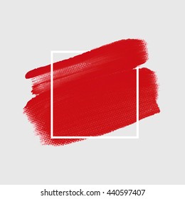 Art abstract background brush paint texture design acrylic stroke poster illustration vector over square frame. Rough paper hand painted vector. Perfect design for headline, logo and sale banner. 