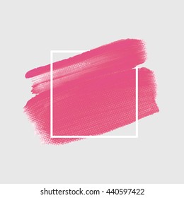 Art abstract background brush paint texture design acrylic stroke poster illustration vector over square frame. Rough paper hand painted vector. Perfect design for headline, logo and sale banner. 