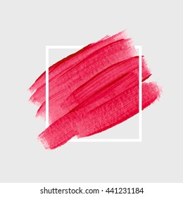 Art abstract background brush paint texture design acrylic stroke poster illustration vector over square frame. Rough paper hand painted vector. Perfect design for headline, logo and sale banner. 