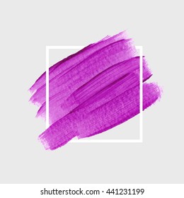 Art abstract background brush paint texture design acrylic stroke poster illustration vector over square frame. Rough paper hand painted vector. Perfect design for headline, logo and sale banner. 