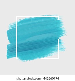 Art abstract background brush paint texture design acrylic stroke poster illustration vector over square frame. Rough paper hand painted vector. Perfect design for headline, logo and sale banner. 