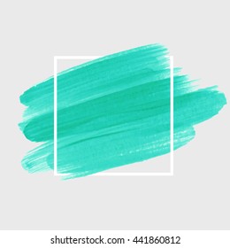 Art abstract background brush paint texture design acrylic stroke poster illustration vector over square frame. Rough paper hand painted vector. Perfect design for headline, logo and sale banner. 